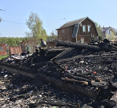 Демонтаж сгоревшего дома в Спб